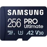 Samsung PRO Ultimate 256 GB microSDXC geheugenkaart Blauw, UHS-I U3, Class 3, V30, Incl. SD-Adapter