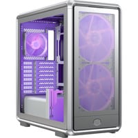 Cooler Master MasterFrame 600 Mesh midi tower behuizing Zilver | 2x USB-A | 1x USB-C | RGB | Tempered Glass