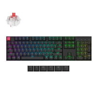Keychron K10X-B1 RGB mechanisch toetsenbord Zwart, US lay-out (QWERTY), Keychron Super Red, 100%, RGB, Cherry Double-shot PBT Keycaps, Bluetooth / USB-C