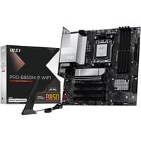 MSI PRO B850M-P WIFI socket AM5 moederbord Zwart/zilver, RAID, 5Gb-LAN, Wi-Fi 7, BT, Sound, µATX