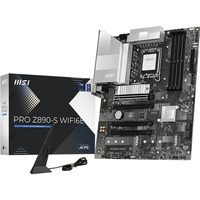 MSI MSI PRO Z890-S WIFI6E socket 1851 moederbord Zwart/zilver, RAID, 2.5Gb-LAN, Wi-Fi 7, BT 5.4, Sound, ATX