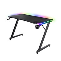 Trust GXT 710 Luminus Pro - Gaming Bureau gaming desk Zwart, RGB Verlichting, 120x60 cm, Draadloze Oplader