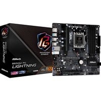 ASRock B650M PG LIGHTNING socket AM5 moederbord Zwart/grijs, RAID, 2.5 Gb-LAN, Sound, µATX