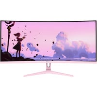 Arozzi Nova Curved 34" UltraWide gaming monitor Roze, 165 Hz, 2x DisplayPort, 2x HDMI, Audio, Adaptive Sync