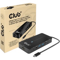 Club 3D USB Gen 1 Type-C 7-in-1 Hub usb-hub Zwart, 2x HDMI, 2x USB-A, 1x RJ-45, 1xUSB-C Gen 1. 100W