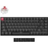 Keychron K2 QMK-A1, toetsenbord Zwart, US lay-out, Keychron Super Red, White leds, 75%, Cherry double-shot PBT, Bluetooth 5.2 | USB-C