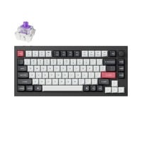 Keychron Q1 HE-M1 RGB mechanisch toetsenbord Zwart, US lay-out (QWERTY), Gateron Double-Rail Magnetic Nebula, 75%, Hot-swappable, RGB leds, OSA Double-shot PBT keycaps, USB-C | 2.4 GHz | Bluetooth, Knob