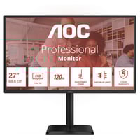 AOC 27E4CV 27" monitor Zwart, 120 Hz, HDMI, DisplayPort, Audio, LAN, USB-hub