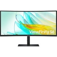 Samsung ViewFinity S6 S65UC 34" Curved UltraWide monitor Zwart, HDMI, DisplayPort, Sound, RJ-45, USB-C