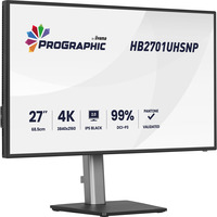 iiyama ProGraphic HB2701UHSNP-B1 27" 4K Ultra HD monitor Zwart (mat), 1x DisplayPort, 1x HDMI, 2x USB-C, 3x USB-A, 1x RJ-45, HDMI, DisplayPort, USB-C, Audio