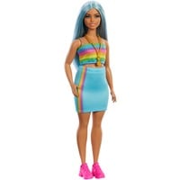 Barbie Fashionistas #218 - Rainbow top and teal skirt Pop 65e verjaardag