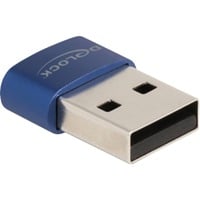 DeLOCK USB 2.0 Adapter USB-A male > USB-C female Blauw