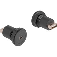 DeLOCK USB 2.0 Type Mini-B naar USB 2.0 Type-A inbouwstekker adapter Zwart, 66742