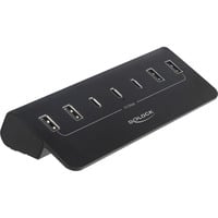 DeLOCK USB-C 10 Gbps Hub usb-hub Zwart, 3x USB-C 3.2 (10 Gbit/s), 4x USB-A 3.2 (10 Gbit/s)