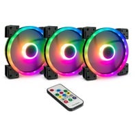 Inter-Tech Argus RGB Fan Set RS-14 case fans Zwart, 3 stuks, 140 x 140 x 25 mm, PWM