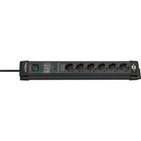Brennenstuhl Premium-Line 6-voudige stekkerdoos Zwart, 6x stekker, 1,8 meter, 26.000A overspanningsbeveiliging