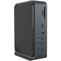 ICY BOX IB-DK2261AC dockingstation Antraciet, USB-A, USB-C, HDMI, SD, MicroSD