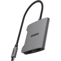 Sitecom USB-C naar dual HDMI adapter Grijs