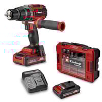 EINHELL Professional Accu Klopboor-/Schroefmachine TP-CD 18/70 Li-i BL+70 (2+3Ah) klopboorschroevendraaier Rood/zwart, Incl. 2.0 Ah + 3.0 Ah Power X-Change accu en lader, 70-delige bit-/booraccessoireset, E-Case S-F
