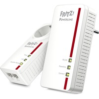 FRITZ! Powerline 1260E WLAN Set International powerline + wlan Wit, Mesh Wi-Fi
