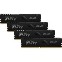 Kingston FURY 128 GB DDR4-3200 Quad-Kit werkgeheugen Zwart, KF432C16BBK4/128, Beast