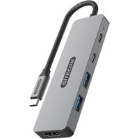 Sitecom 5-in-1 USB-C Power Delivery Multiport Adapter usb-hub Grijs