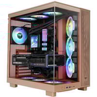 Thermaltake  midi tower behuizing Lichtbruin | 2x USB-A | 1x USB-C | RGB | Window