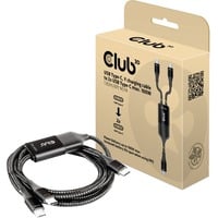 Club 3D USB Type-C, Y oplaadkabel naar 2x USB Type-C splitterkabel Zwart, 1,83 meter, Max. 100 W