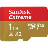 SanDisk Extreme microSDXC 1 TB geheugenkaart UHS-I U3, Class 10, V30, A2, incl. Adapter