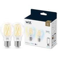 WiZ Filament doorzichtig A60 E27 x2 ledlamp Wifi + Bluetooth protocol, 2 stuks