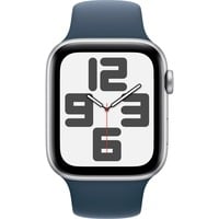 Apple Watch SE (2023) smartwatch Zilver/blauw, 44 mm, Sportbandje (S/M), Aluminium
