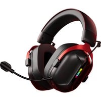 MCHOSE S9 Pro Wireless over-ear gaming headset Zwart/rood, PC / laptop / Playstation / Switch / Smartphone, 2.4G / Bluetooth / Wired / Type-C