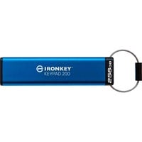 Kingston IronKey Keypad 200 256 GB usb-stick Blauw, USB-A 3.2 Gen 1