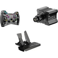 MOZA KS stuurwiel + R9 V3 stuurbasis + SR-P pedal set (Throttle + Brake) Bundel Zwart, Basis, stuur en pedalen