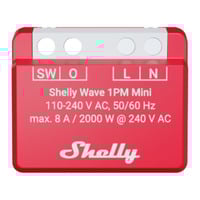 Shelly Wave 1PM Mini LR (EU) relais Rood, Z-Wave