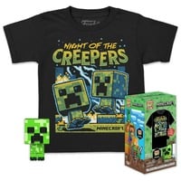 Funko Pocket Pop! and Tee: Minecraft - Blue Creeper Kids T-Shirt Zwart, Large
