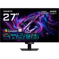 GIGABYTE AORUS ELITE FO27Q28G 27" gaming monitor Zwart, 1x DisplayPort, 2x HDMI, 1x USB-C, 1x USB-A, 280 Hz