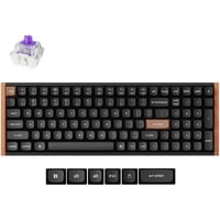 Keychron K4 HE-F1 Special Edition, toetsenbord Zwart/houtkleur, US lay-out, Gateron Double-Rail Magnetic Nebula, 96%, OSA Double-shot keycaps, Hot Swap, Bluetooth / USB-C / 2.4 GHz
