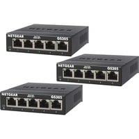 Netgear GS305-300PES, 3 pack switch Zwart