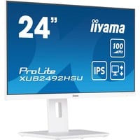 iiyama ProLite XUB2492HSU-W6 23.8" monitor Wit (mat), HDMI, DisplayPort, USB, Audio