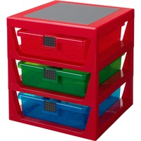 Room Copenhagen LEGO Iconic 3-Drawer Rack opbergdoos Rood