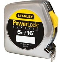 Stanley Rolbandmaat Powerlock ABS meetlint Chroom, 5 meter/ 16 feet (ft), breedte 19mm