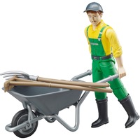 bruder bworld boer met kruiwagen en gereedschap Speelfiguur 62610