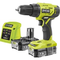 Ryobi ONE+ Accu-Schroefboormachine R18DD4-215GJ schroeftol Groen/zwart, Incl. 2x Li-Ion Accu 1,5Ah