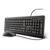 Trust Primo Keyboard & Mouse Set, desktopset Zwart, US lay-out, Membraan