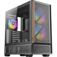 Antec P30 ARGB midi tower behuizing Zwart/houtkleur | 2x USB-A | 1x USB-C | Tempered Glass