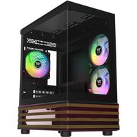 Thermaltake View 170 WS ARGB mini tower behuizing Zwart/houtkleur | 2x USB-A | RGB | Window