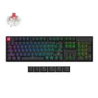 Keychron K10X-C1 RGB mechanisch toetsenbord Zwart, US lay-out (QWERTY), Keychron Super Red, 100%, RGB, Cherry Double-shot PBT Keycaps, Bluetooth / USB-C