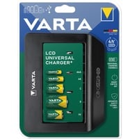 Varta LCD Universal Charger+ oplader Zwart, Laadt tot 4x AA, AAA, C, D of 1x 9V