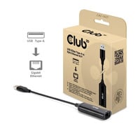 Club 3D USB-A naar RJ45 Ethernet 5Gbps adapter Zwart